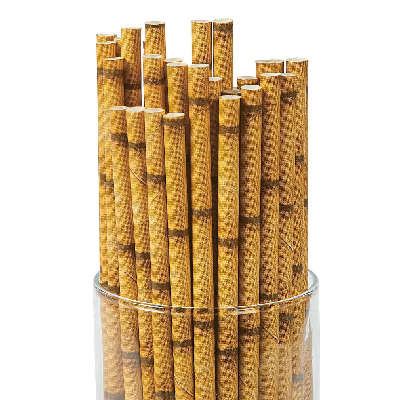 Bamboo Print Paper Cocktail Straws