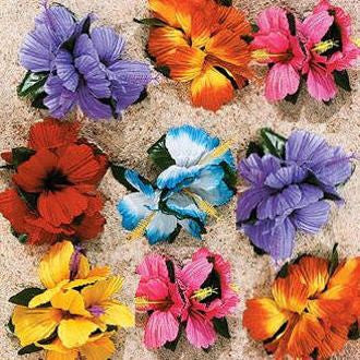 Hula Girl Flower Lei Hair clip (12 pack)