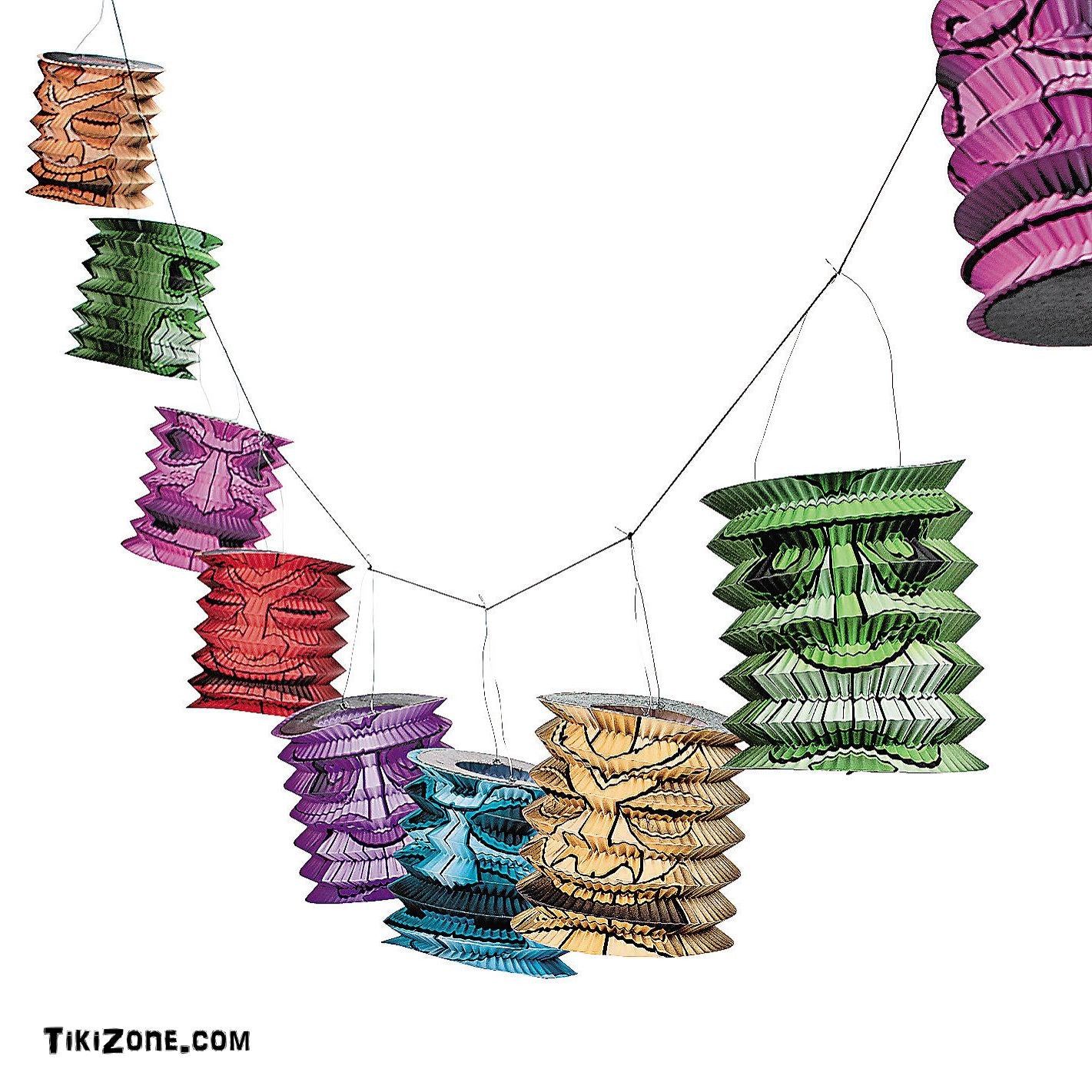 Paper Tiki Lantern String Set - Luau Party