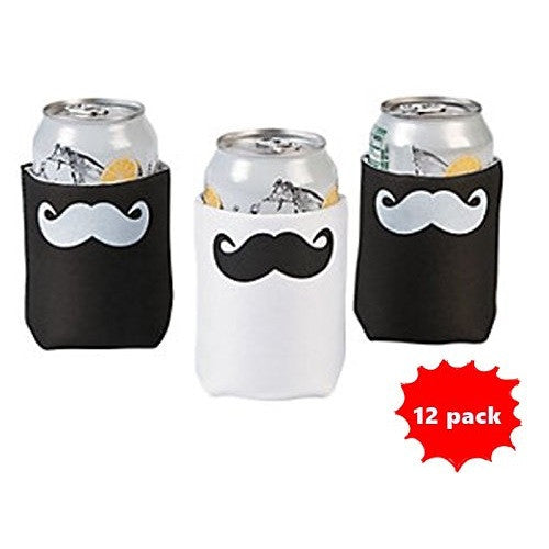 12 Mustache Can Covers Insulator Koozies