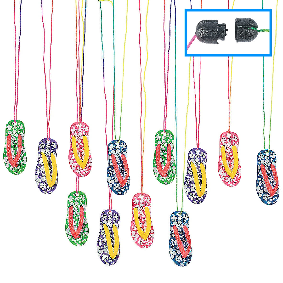 Hibiscus Flip Flop Luau Necklaces (12 pack)