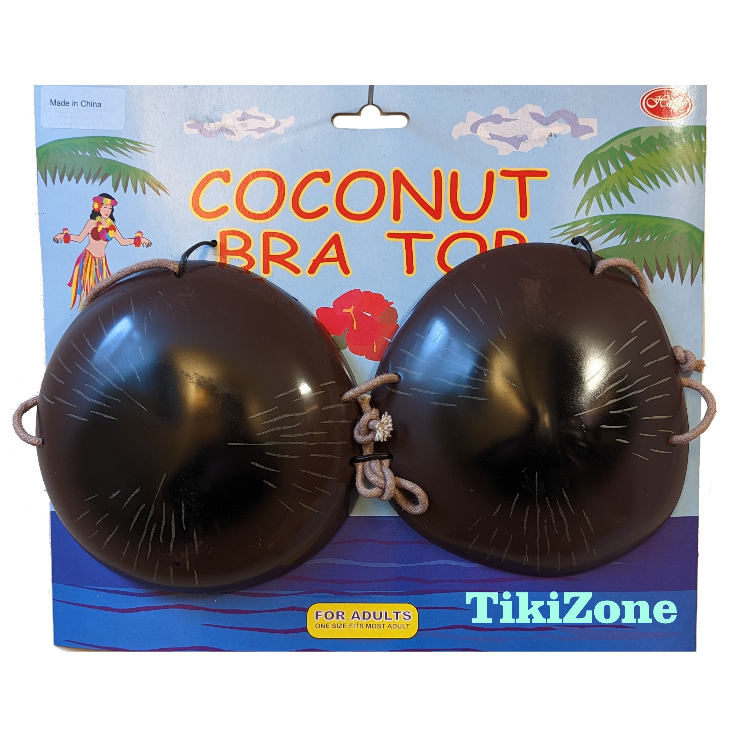  Amscan Real Brown Coconut Bra - One Size Fits Most (Pack of 6)  - Fun & Tropical Novelty Accessory : Clothing, Shoes & Jewelry
