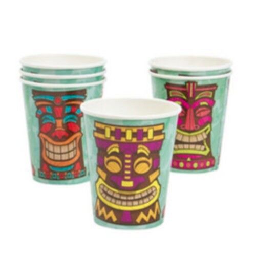 8 Paper Tiki Luau Cups - Cocktail Mug for your Tropical Hawaiian Party!