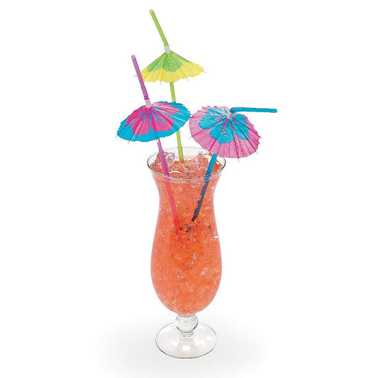 Multicolored Cocktail Parasol Umbrella Straws