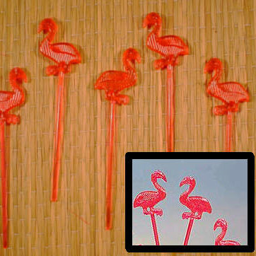 Plastic Flamingo Food Picks (6 Dozen)