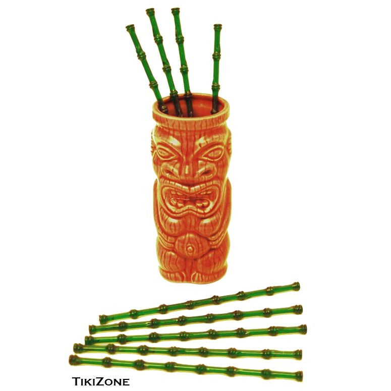 25 Bamboo Tiki Cocktail Swizzles - Party Stirrers