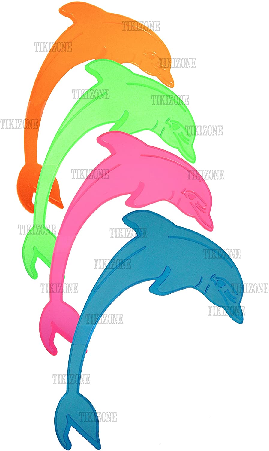 20 Neon Dolphin Cocktail Stirrers
