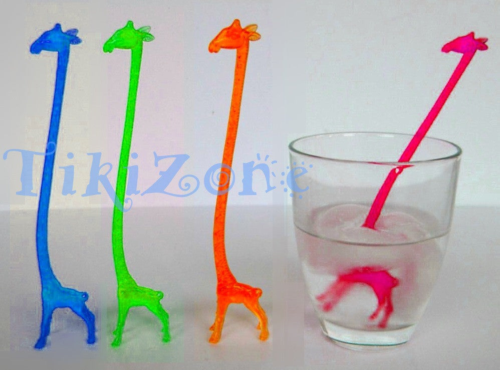 20 Giraffe Safari Cocktail Drink Stirrers