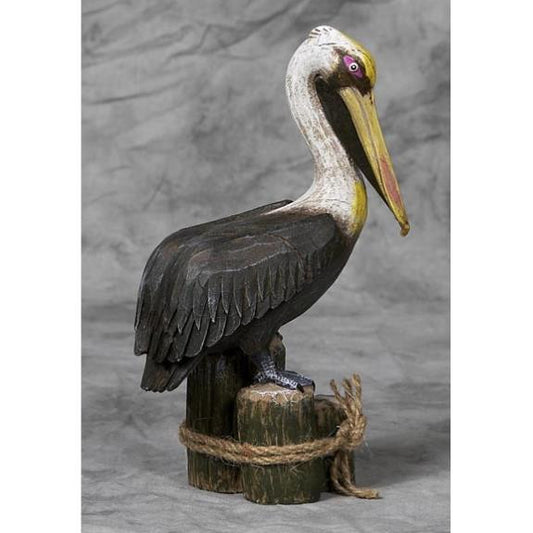 1 Nautical Wood Piling Decor with Pelican
