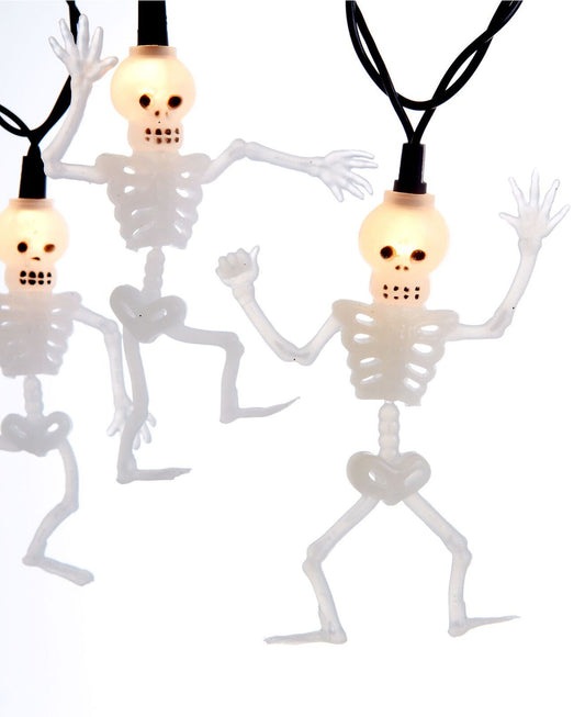 Plug In 10-Light Dancing Skeleton Light string Set