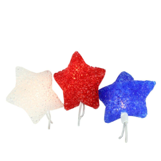 Patriotic Star 10 Light String Set, 4th July Decoration, USA Fourth Sparkle Flag