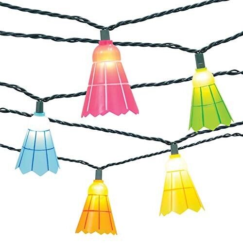Badminton Shuttlecock String Light Set - Plug In Birdie Patio Party Bar lights