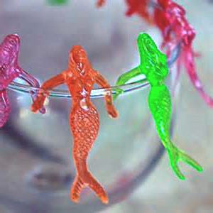 Plastic Mermaids Cocktail Drink Markers/Charms