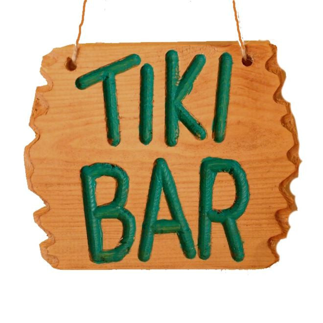 Driftwood Style Tiki Bar Beach Sign